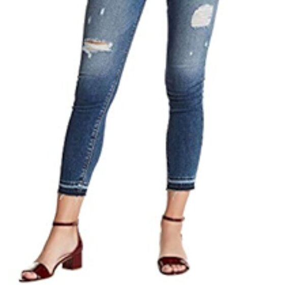 Hudson Nico Distressed Midrise Crop Skinny Jeans Size 29 - Picture 4 of 14